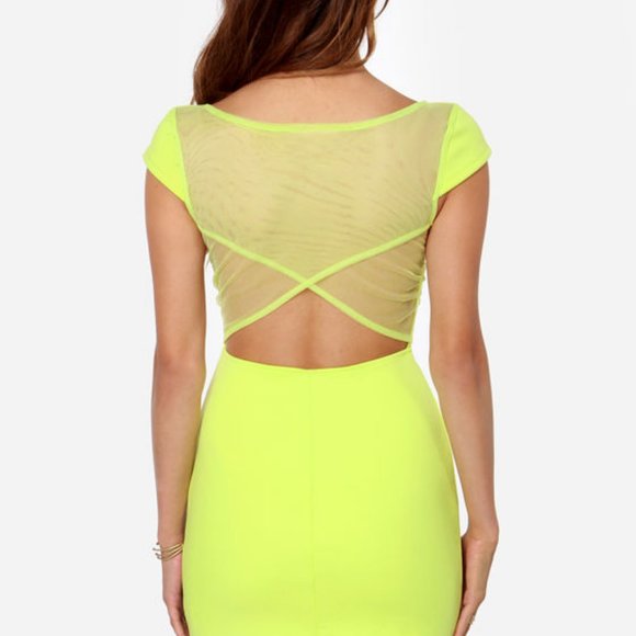 Black Swan Noire Chartreuse Body Con Dress - Picture 2 of 6